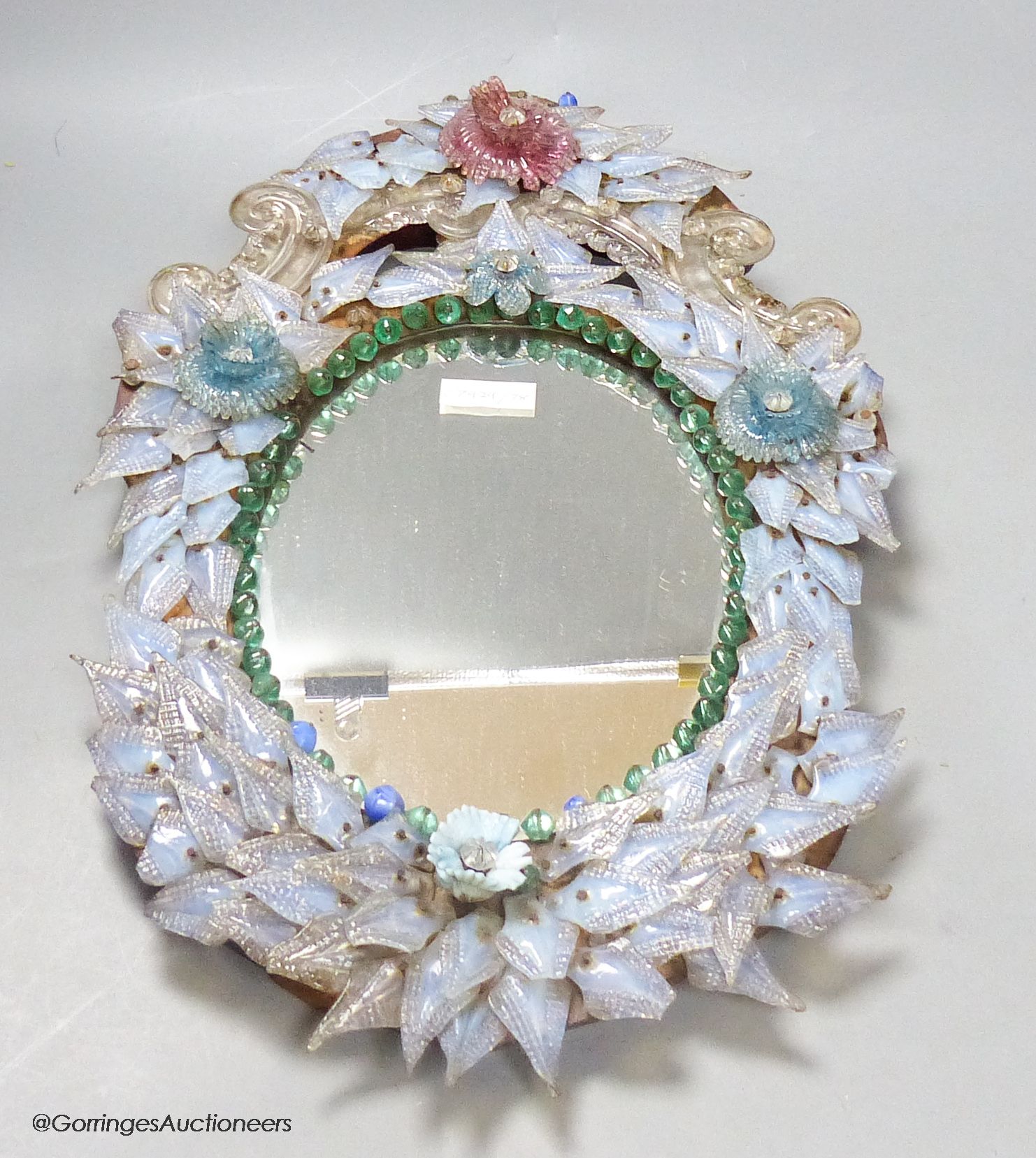 A 19th century Venetian coloured glass mirror